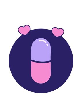 dönen kalpler bir hapın görüntüsü.