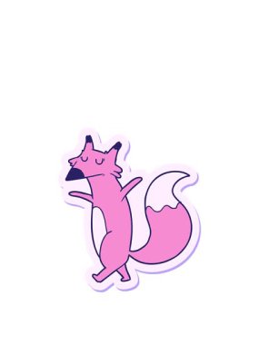 Çizgi film tilkisinin çıkartmasını genişletiyorum.