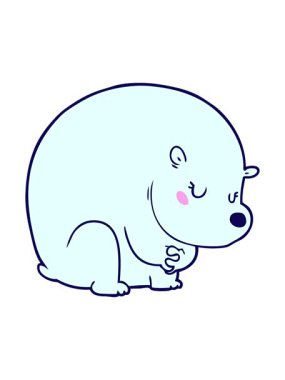 Sevimli kutup ayısının neon ışık efekti animasyonu