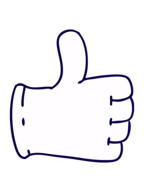 neon ışık efekti çizgi film eldiveninin baş parmak işareti veren canlandırması