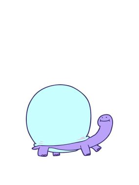 Çizgi film tasarımı kaplumbağa animasyonunu genişletiyor.