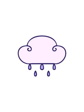 Garip çizgi film yağmur bulutlarının satış animasyonu