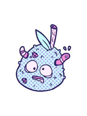 Solucan ile çürüyen eski armudun hareketli animasyonu.