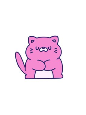 Tatlı kedi çizgi filminin yatay titreşimli animasyonu