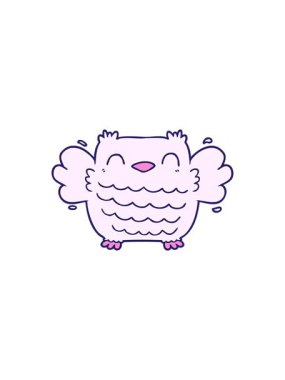 Yıldız patlaması etkisi retro çizgi film baykuşunun animasyonu