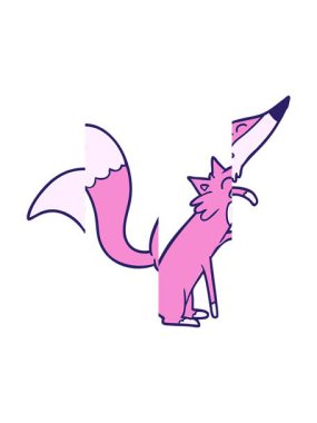 Çizgi film tilkisinin bölünmüş hareket animasyonu