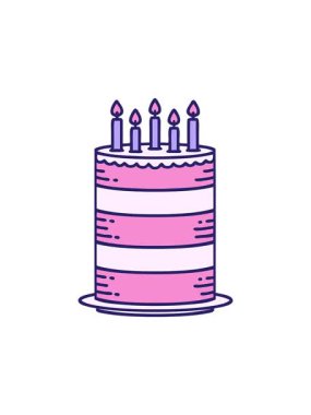 Doğum günü pastası çiziminin hareketli animasyonu