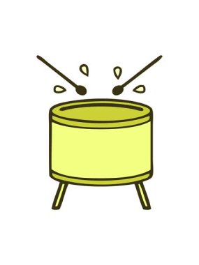 Çalan davulun tatlı çizgi filminin renk animasyonu değişiyor