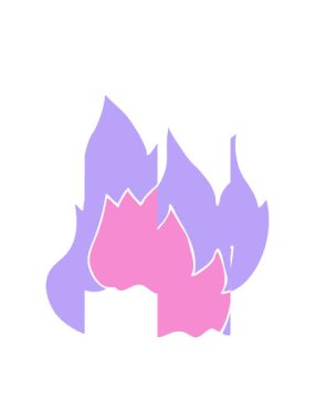 Ateşin düz renk illüstrasyonunun bölünen hareket canlandırması