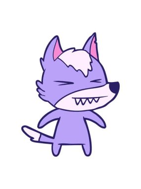 Kızgın kurt çizgi filminin basınçlı animasyonu