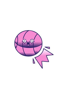 Yanıp sönen radyal çizgiler bir basketbol topunun gölgelenmiş çizgi filminin animasyonu