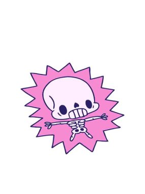 karikatür çiziminin hareketli animasyonu kawaii elektrik iskeleti