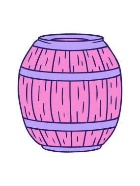 hareket eden el animasyonu ahşap bir fıçının karikatür karalaması