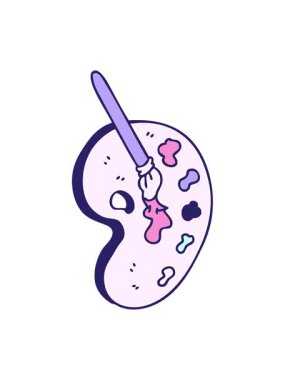 shaking motion animation of hand drawn quirky cartoon art pallette