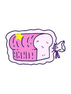 Parıldayan yıldızlar plastik poşetteki bir somun ekmeğin animasyonunu etkiler.