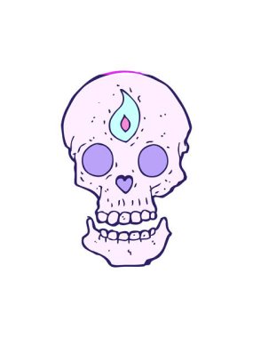 Karikatür mistik kafatasının animasyonunu güçlendir