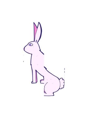 Çizgi film tavşan çiziminin bölünen hareketi