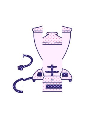 Bir yemek karıştırıcısının el çizimi çizgi film karikatürünü bölme hareketi