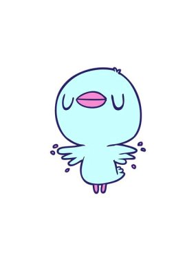 Kanatlarını çırpan tatlı karikatür hatununun hareketli animasyonu