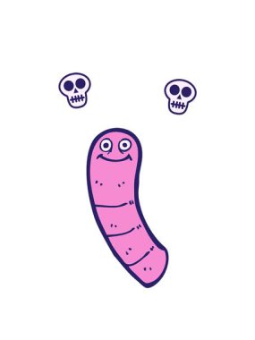 Solucan çizgi filminin dönen kafatası animasyonu