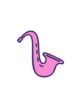 Bir saksafon karikatürünün yıldız patlaması etkisi animasyonu