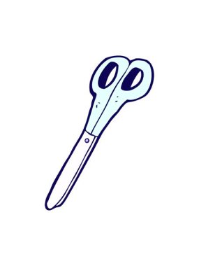 Çizgi film makaslarının neon ışık efekti canlandırması