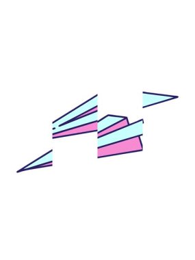 Dövmenin hareketli animasyonu geleneksel bir kağıt uçak stilinde.