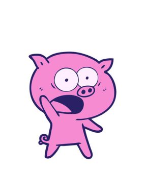 Yanıp sönen radyan çizgileri çizgi filmdeki domuz bağırışlarının animasyonu