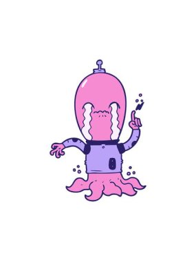 Karikatür uzaylı çiziminin dikkat çekici animasyonu