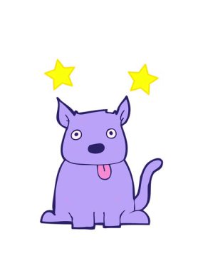 dönen yıldızlar çizgi film köpeğinin dil yapışkan animasyonu