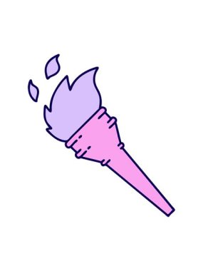 Yanan bir meşalenin ikonik dövme görüntüsünün neon ışık efekti canlandırması