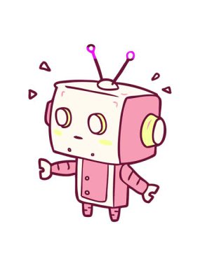 Sevimli çizgi film animasyonunu çalıştırın. Parlak renkli, sürpriz robot.