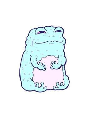 Çizgi film karakurbağasının basınçlı animasyonu