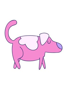 Karikatür köpek karalamalarının hareketli animasyonu