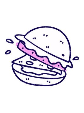 Hamburgerin neon ışık efekti animasyonu