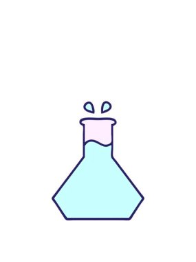 jumping motion animation of cartoon of a science experiment design