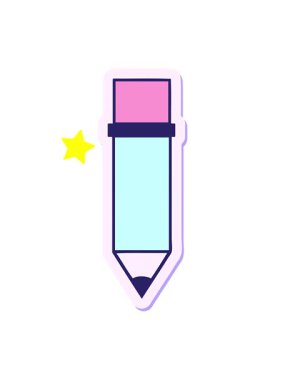 Parıldayan yıldızlar, bir kalem karikatürünün çıkartmasının canlandırmasını etkiler.