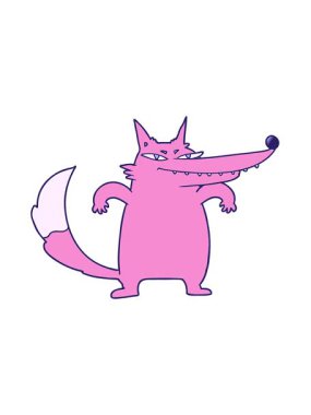 Tilki çizgi film karakterinin hareketli animasyonunu oynat