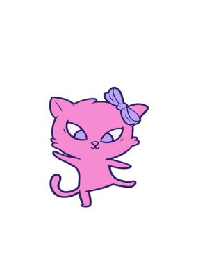 çizgi film kedisinin eğlenceli çizimlerinin hareketli animasyonu