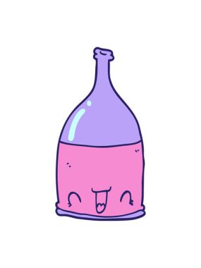 shaking motion animation of cartoon wine bottle