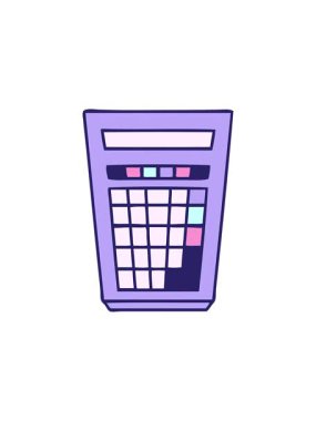 Tuhaf çizgi film hesap makinesinin yıldız patlaması etkisi animasyonu