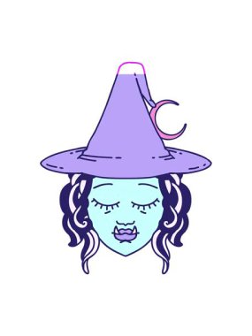 Retro Dövme Biçimi yarım orc cadı yüz animasyonunu çalıştır