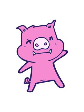 Kızgın domuz karakterinin hareketli animasyonu