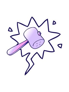 neon ışık efekti çizgi film tokmağının konuşma baloncuğu ile düz eğimli canlandırması