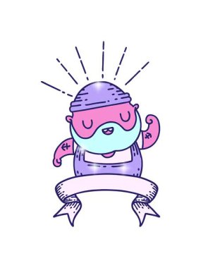 Dövmeli, sakallı, pazılarını esneten bir tomarın ışıltılı etkisi.