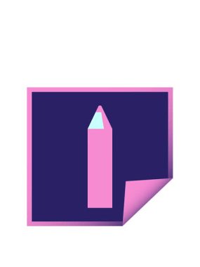 pembe renkli kalem grafik vektör illüstrasyon kare etiketinin animasyonunu genişletiyorum