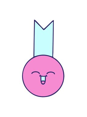 Altın madalyanın tatlı bir çizgi filminin titreşimli hareketli animasyonu