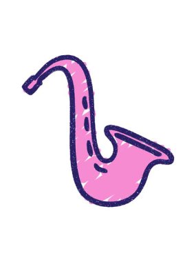 Saksafon Tebeşir Çiziminin canlandırmasını salla ve duraklat