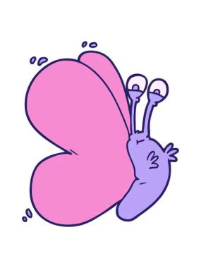 komik kelebek çizgi filminin animasyonunu renklendir