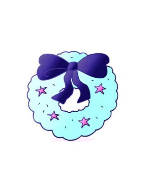 El yazması çizilmiş karikatür Noel çelenginin radyoaktif parlayan animasyonu